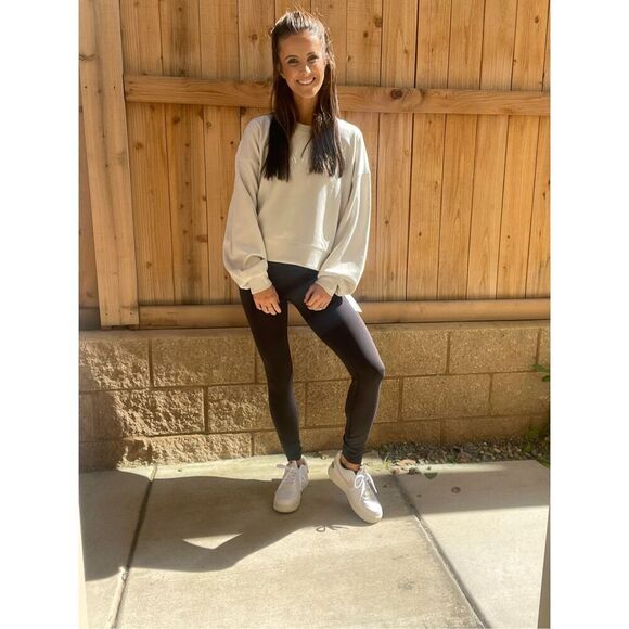 Lululemon Softstreme Perfectly Oversized Cropped Crew White Opal - Picture 3 of 9